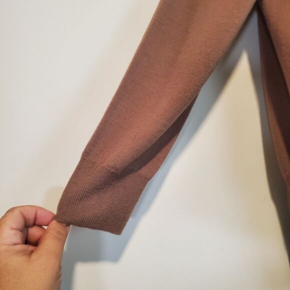 J Crew Women's Cardigan Sweater Large Brown Merino Wool Preppy Academia Vintage - Picture 5 of 11